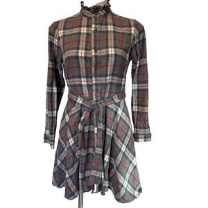 Cottagecore Ivy Preppy Kiel James Patrick Cozy Cabin Flannels Plaid Dress S